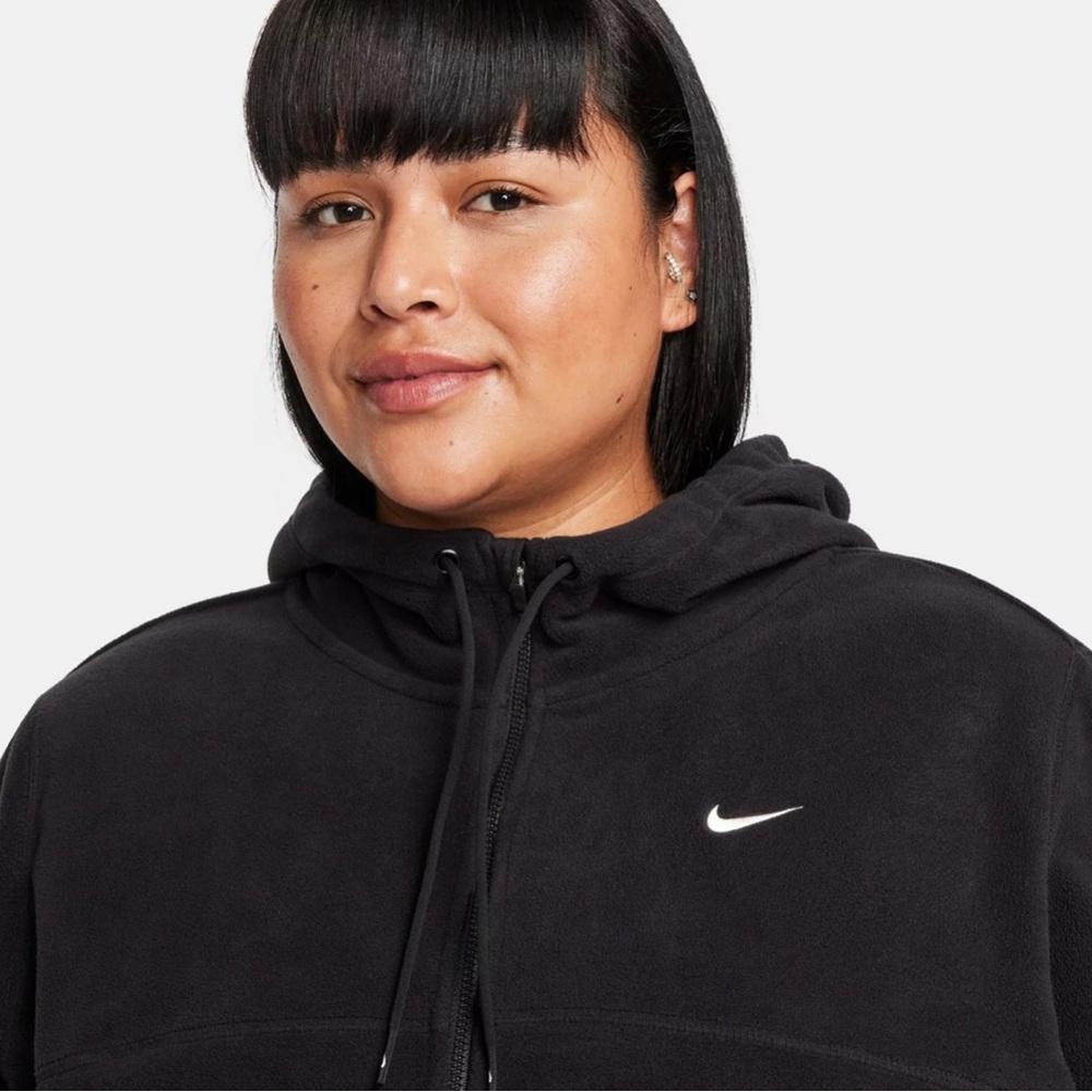 Nike Plus Size Therma-FIT Full-Zip Fleece Black Hoodie NWT - Picture 4 of 14